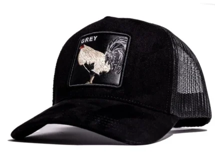 GALLO FINO GREY ROOSTER BLACK SNAPBACK HAT GFGREYGALLO BLK